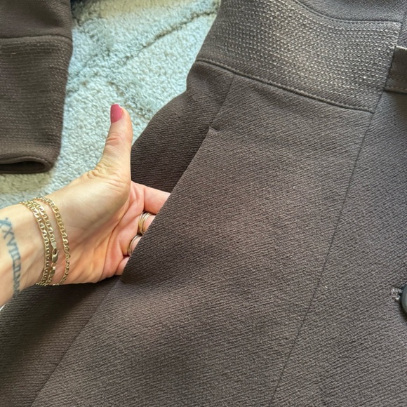 J Crew Lady Day chocolate brown wool coat belted peacoat 6 - Picture 5 of 12